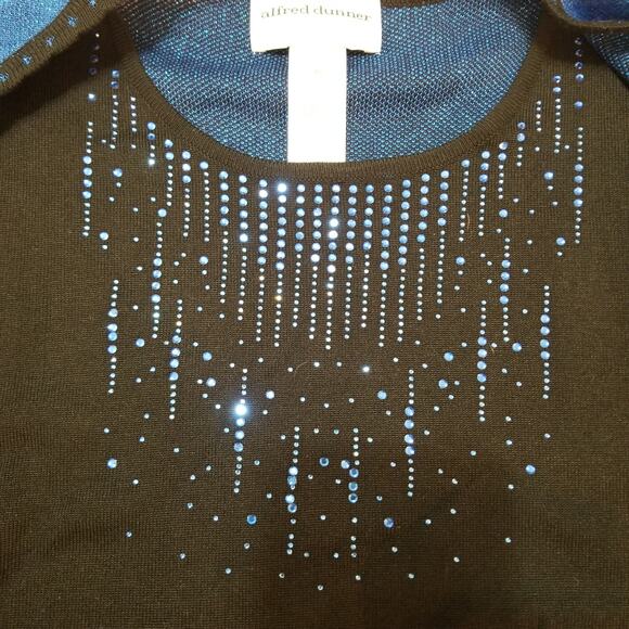 Alfred Dunner Classic Layered Sweater Pullover Metallic / Gems Size PL- NWOT's - Picture 3 of 10